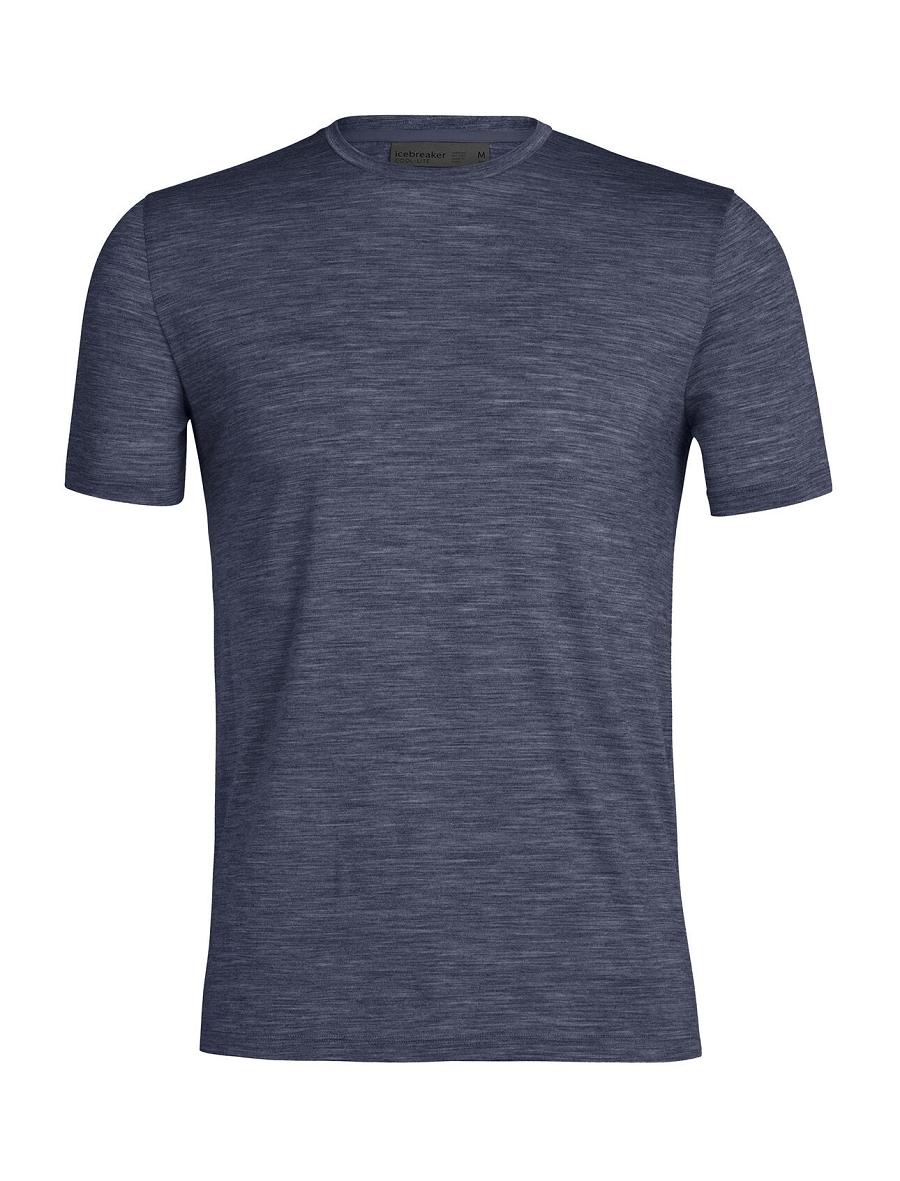 Midnight Heather Icebreaker Merino Sphere II Short Sleeve Men's T Shirts | AU 1153UZGT